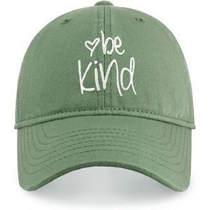 Unisex Green Tea 100% Cotton Be Kind Embroidered Adjustable Classic Baseball Cap